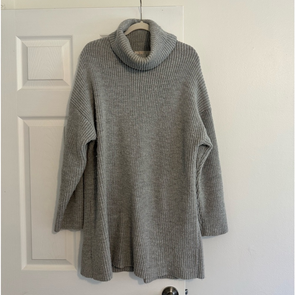 WAYF light grey turtleneck mini dress